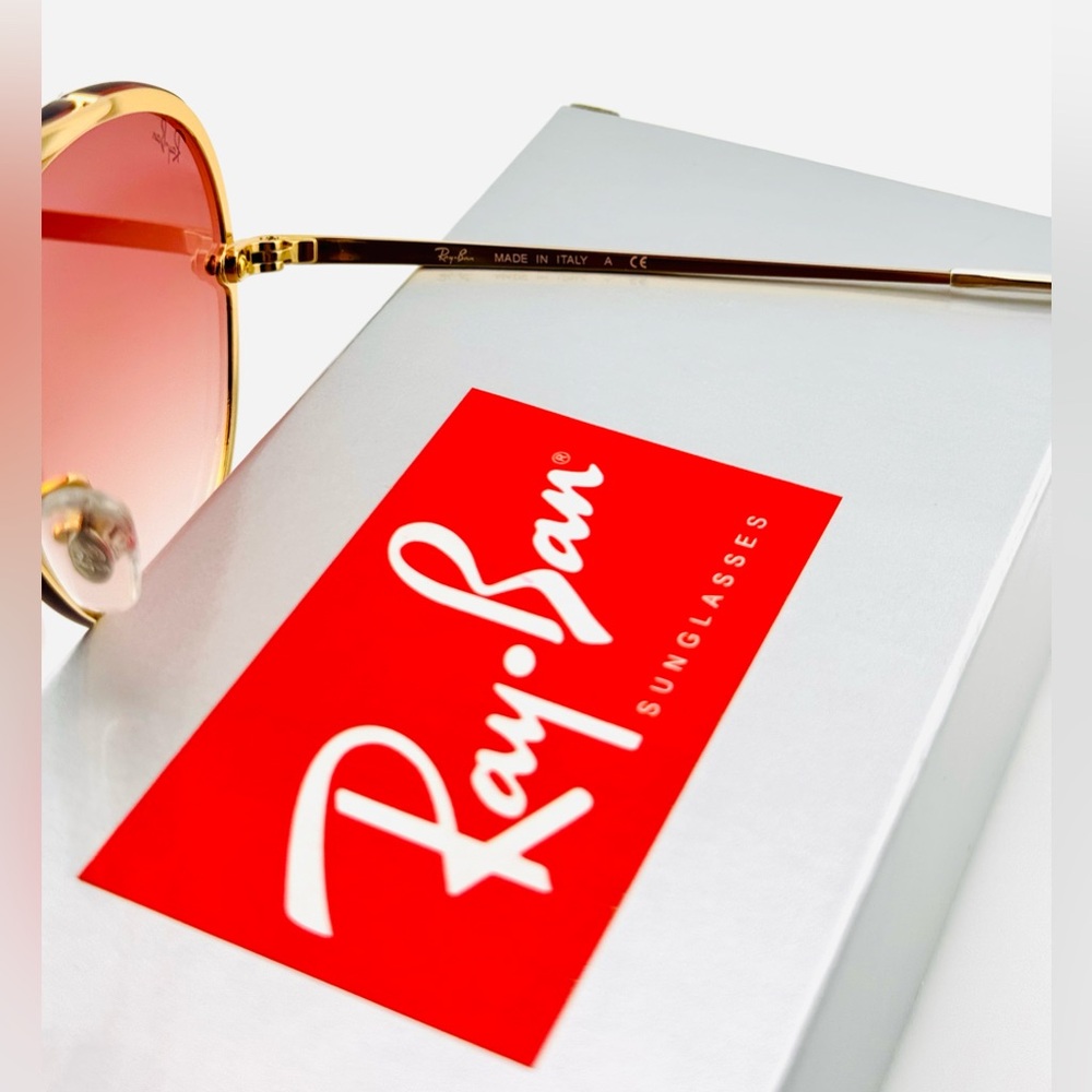 Ray-Ban Blaze Aviator Sunglasses RB3584N Gold Frame Red Gradient Lenses UNISEX - Picture 12 of 16
